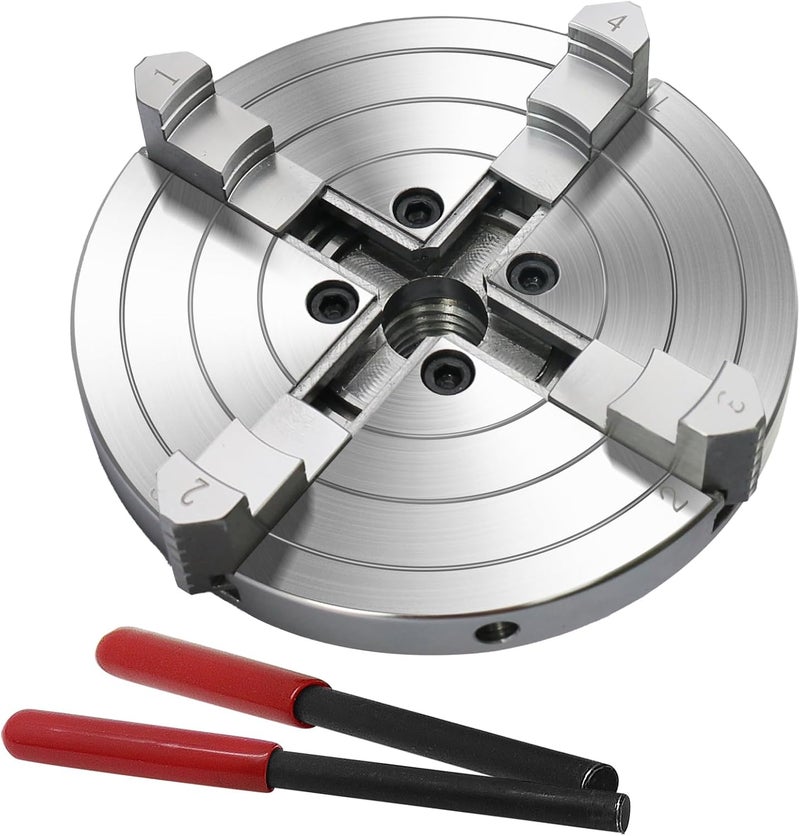 PNBO Wood Lathe Chuck, 6 inch 4 Jaws, Self-Centering Lathe Chucks for Woodturning, 4 Jaw Chuck for Wood Lathe 1 x 8TPI Thread - Image 2